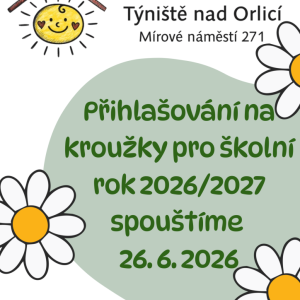 PŘIHLAŠOVÁNÍ NA KROUŽKY OD 26.6.2026